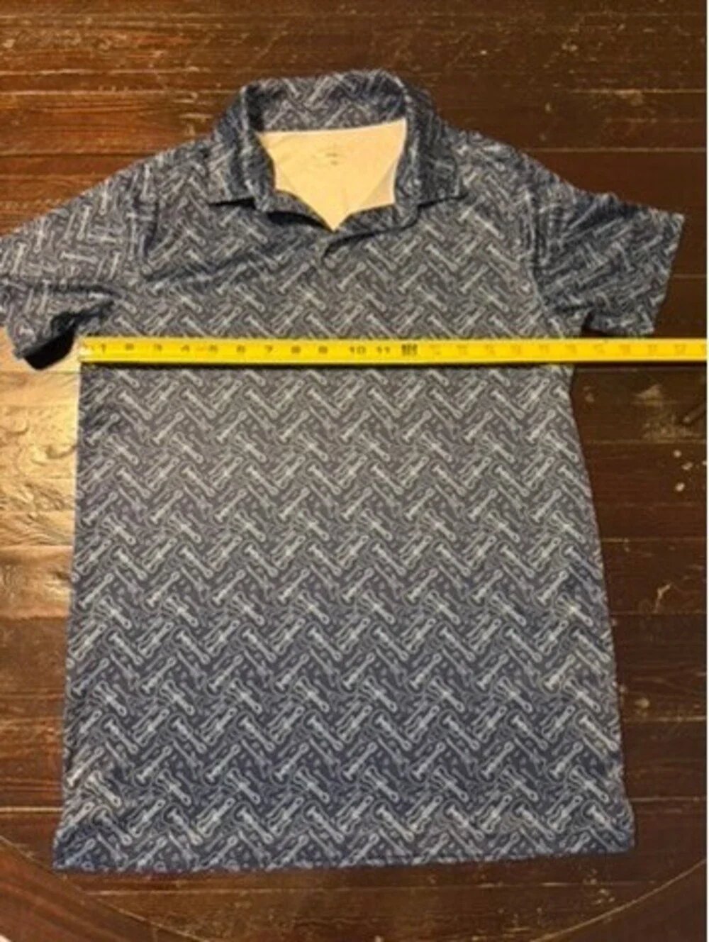 BCG Golf Boys XL 18-20 Polo Guitar Print Navy Blue Performance Shirt